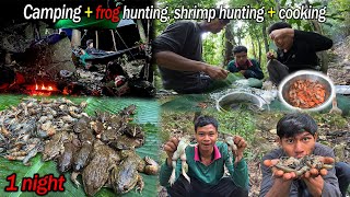 Shoot shrimp and frogs in a stream in the deep forest with Sorn Studio to cook [upl. by Akinert]