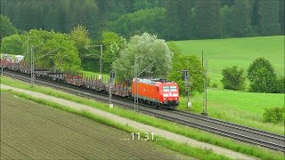 plötzlich Güterzug auf falschem Gleis und reguläres am km 187 der Kbs 951 nahe Endorf am 2852024 [upl. by Aggri201]