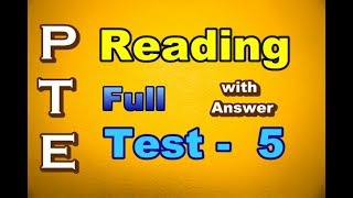 PTE Reading full practice Test5 with Answer for PTE academic exam  Pearson Astralia [upl. by Dupuis523]