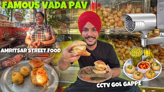 BEST VADA PAV IN AMRITSAR 😍 EXPENSIVE GOL GAPPE CCTV WALE  Amritsar Street Food [upl. by Nadler490]