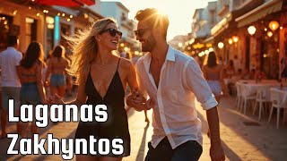 Laganas 🇬🇷 Zakhyntos Walking Tour 4K  Greece [upl. by Alikee]