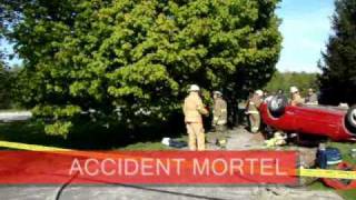 ACCIDENT MORTEL JOLIETTE QUEBEC  MAUDE ROY PERD LA VIE [upl. by Charbonneau483]