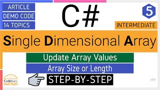 C Single Dimensional Array  Update Array Values  Array Size  Array Length [upl. by Chilt]