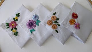 VERY EASY HANDKERCHIEF EMBROIDERY DESIGNS FOR BEGINNERSRumal Embroidery [upl. by Aurelea741]