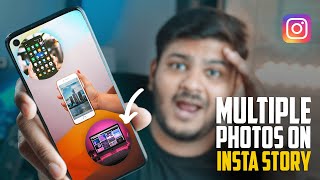 How To Add Multiple Pictures To Instagram Stories  Android Hacks  Elementec [upl. by Damali]