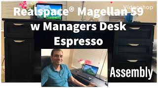 Realspace Magellan 59quot w Managers Desk Espresso Assembly [upl. by Onitsirc]