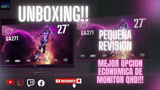 UNBOXING MONITOR QHD COOLER MASTER 27quot GA271 [upl. by Yrocaj]