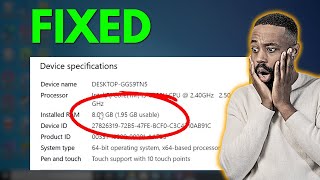 How to Fix All RAM GB Not Useable Problem in Windows 1087 installed ram 8gb 395 usable [upl. by Nnyliak532]