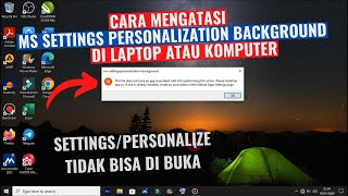 Cara mengatasi ms settings personalization background di Laptop atau Komputer [upl. by Leruj]