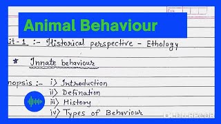 Animal behavior Notes for 3rd sem zoology Innate behavior mscnotes [upl. by Swift]