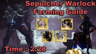 Destiny 2  Sepulcher Warlock Legend Lost Sector Farming Guide  Solo Flawless [upl. by Nnairol]