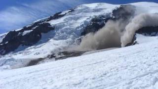 Huge rockfall on Mount Rainier [upl. by Suolekcin]