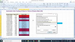 Auto Colour Code Stock Expiry Dates in Excel  Highlight Product Dates by Colour [upl. by Mcconnell990]