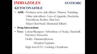 Antifungal Drugs Azoles Ketoconazole Fluconazole Itraconazole Voriconazole Posaconazole [upl. by Anivol56]