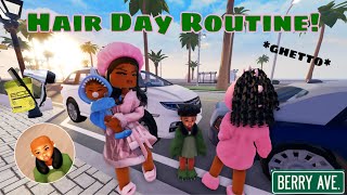 MY KIDS HAIR DAY ROUTINE VACATION PREP Berry Ave Roleplay roblox berryave roleplay [upl. by Hillier358]