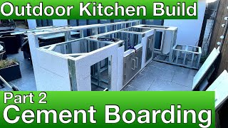 DIY Outdoor Kitchen Build  Concrete Countertop UK  Part 2  Cementboard [upl. by Stevana]