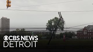 Storm damage power outages reported in SE Michigan after severe weather [upl. by Karub]