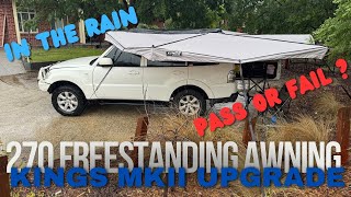 KINGS 270 TOURER MKII FREESTANDING AWNING IN THE RAIN  PASS OR FAIL [upl. by Aruabea]