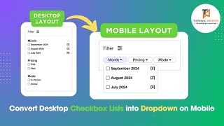 Convert Checkbox Lists into Dropdown on Mobile  Dropdown with Checkbox  Checkbox in Dropdown [upl. by Amihsat]