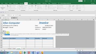 Membuat Automatic Invoice di Microsoft Excel [upl. by Trip]