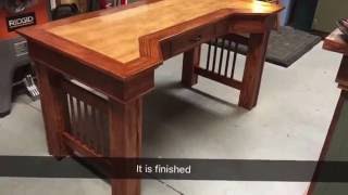 Oak desk with maple inlay [upl. by Natie]