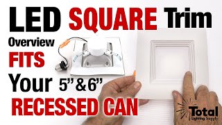 Overview of our LED Square Trim Module fits Recessed Cans 5quot amp 6quot downlights Easy [upl. by Just]