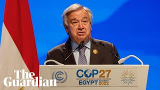 Small confusion UN chief starts reading wrong speech at Cop27 [upl. by Thursby]