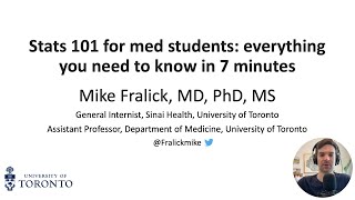 Stats 101 for med students everything you need to know in 7 minutes [upl. by Ynnatirb237]