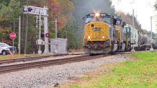 CSXT F78222 Horn Salutes Notch 8 SD70MACAC44CW amp Luck Stone GP10 Short Train today [upl. by Eraste]