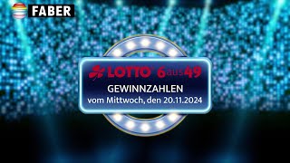 FABER Lotto · LottoGewinnzahlen vom Mittwoch den 20112024 [upl. by Garcon]