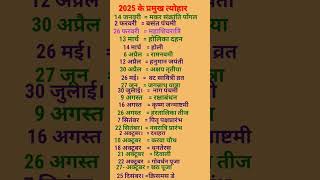 2025 के प्रमुख त्योहारastrology shortsfeed ekadashivrat [upl. by Ketty]