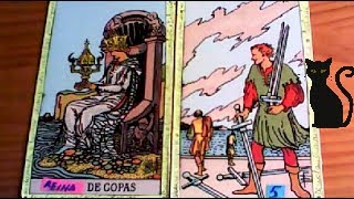 Combinaciones tarot con la REINA de COPAS  ARCANOS MENORES DE ESPADAS Por TARA [upl. by Suoivatnod]