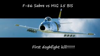 DCS World  F86 Sabre vs MIG 15 BIS  First dogfight win [upl. by Eyllom815]