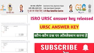 ISRO URSC ANSWER KEY released check answer key step bye step ur rao satellite centre Bengaluru [upl. by Marybella]