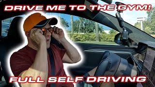 Can my Tesla Plaid drive me to the Gym  Full Self Driving Tips amp Tricks [upl. by Eivol]