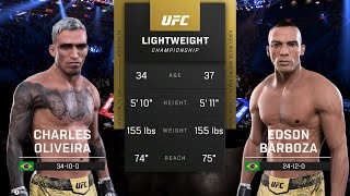 Charles Oliveira vs Edson Barboza Full Fight  UFC 5 Fight Night [upl. by Htide814]