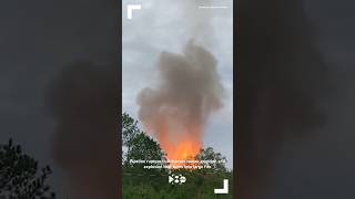 Pipeline rupture in Arkansas causes eruption and explosion that turns into large fire [upl. by Primrose]