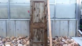 Time lapse Barnwood Gray Knotty alder door stained with Reclamation [upl. by Nell19]