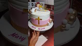 Christening Cake 🎂 Simple yet Elegant ☺️ cake food [upl. by Fadil960]