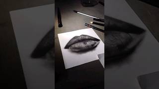 Graphite Pencil Realistic Drawing the lips realisticdrawing [upl. by Yenaffit]