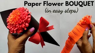 DIY Paper Flower BOUQUET Birthday gift ideasUnique Flower Bouquet Homemade Craft ideasCute [upl. by Avik316]