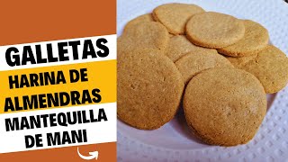 GALLETAS DE HARINA DE ALMENDRAS CON MANTEQUILLA DE MANI SIN AZUCAR SIN LECHE  FACIL Y SIN GLUTEN [upl. by Madra]