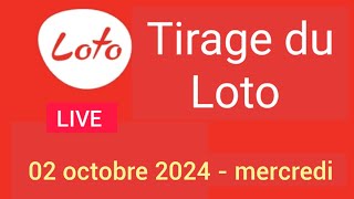 Tirage du Loto 02 Octobre 2024  En direct 1062e Loto Plus [upl. by Amandi670]