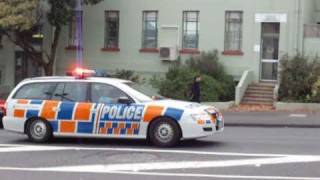 Police Cars Responding to Bike v Bus Accident Pitt St amp K Rd 23 Apr 09 [upl. by Yruam]