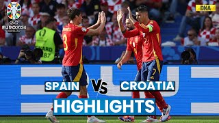 Spain Vs Croatia Highlights Spain Ease Past Croatia Morata Ruiz And Carvajal Shine I Euro 2024 [upl. by Nahte467]