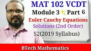 Euler Cauchy Equations  S22019 Mathematics  Module 3 Part 6 [upl. by Rebmik]