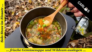 Frische Gemüsesuppe am Solo Stove und die Wildkamera auslegen [upl. by Nosle113]