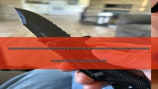 Review 295” Serrated Blade Pocket Knife  Black Folding Knife with Glass Breaker and Seatbelt Cutte [upl. by Yatnuahc]