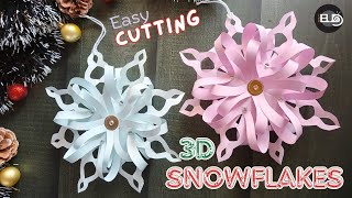 How to Make Easy Paper Cutting Snowflakes❄️❄️❄️ Christmas Decorations DIY  Christmas Paper Craft [upl. by Jean]