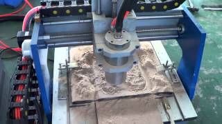 0404 CNC router demo MDF wood relief China CNC Router [upl. by Enelec541]